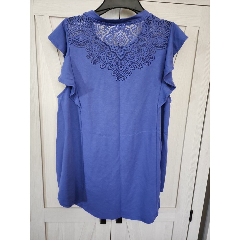 ISABEL MATERNITY Women Classic Flounced Purple T-shirt Size Medium - Picture 6 of 6